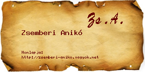 Zsemberi Anikó névjegykártya